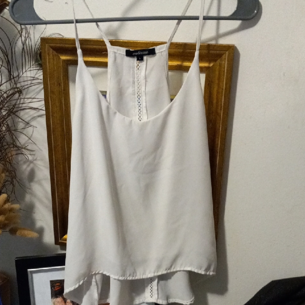 Ambiance White Sleeveless Blouse